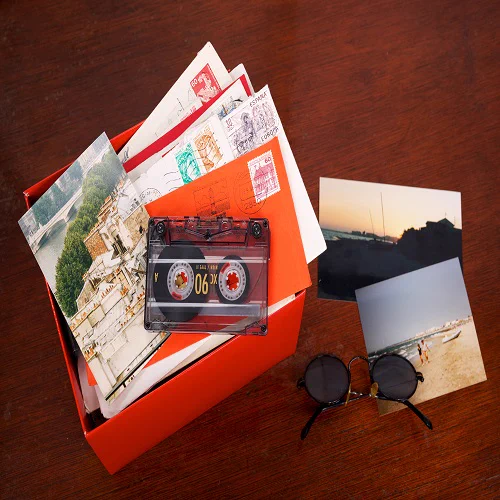 Memory Box containing old letters, photographs and postcards.