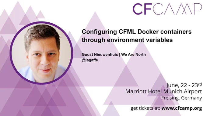 Configuring CFML Docker containers through environment variables Presented by @lagaffe, We Are North