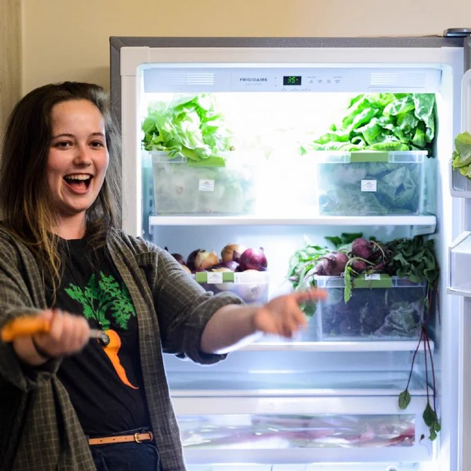 Photo: Student and article co-author Hayden DePorter at the opening of the Campus Food Shed at the University of Wisconsin-Madison.