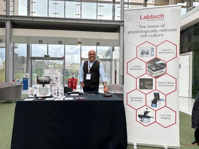 Representative from Labtech in attendance at their sponsorship stand