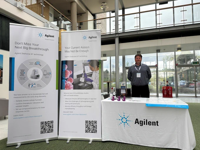 Representative from Agilent in attendance at their sponsorship stand
