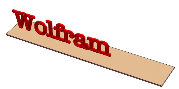 The word "Wolfram" in red as a 3D object.