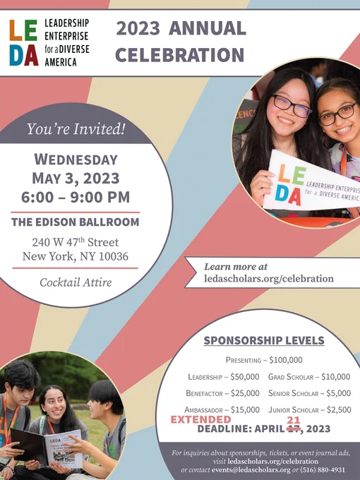 2023 LEDA Annual Celebration sponsorship deadline