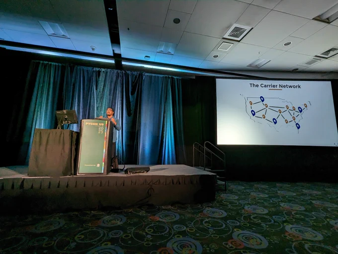 Uzoma Nicholas Muoh presenting his talk at Pycon 