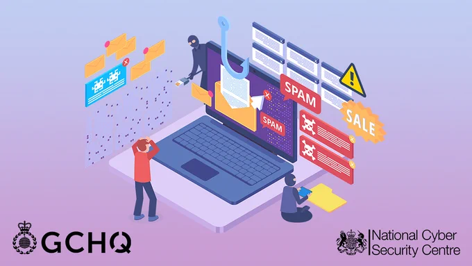 A laptop with a number of scams taking place around it
