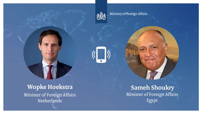 Visual of both ministers and a symbol of a telephone.