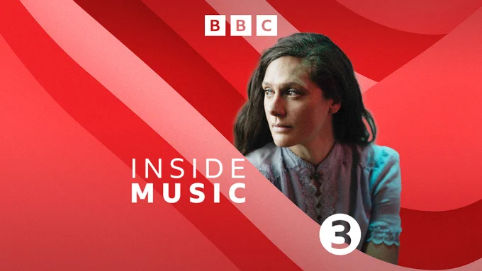 Photographic portrait of violinist Rakhi Singh with the BBC Inside Music logo, BBC radio 3 Logo and BBC logo overlaid.

