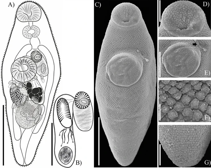 Monorchiids (Digenea, Trematoda) of fishes in the Yucatán Peninsula, Mexico, with the description of three new species based on morphological and molecular data
Abstract – Adult specimens of monorchiids (Digenea) were collected from the intestines of the white grunt, Haemulon plumierii Lacepède (Haemulidae), and the white mullet, Mugil curema Valenciennes (Mugilidae) from five localities off the Yucatán Peninsula and one locality in the Gulf of Mexico. Some specimens were photographed and sequenced for two molecular markers, the large subunit (LSU) of nuclear rDNA and the cytochrome c oxidase subunit 1 (cox1) of mitochondrial DNA. Other specimens were processed for morphological analyses. Newly generated sequences were aligned with other sequences available in GenBank. Bayesian inference and maximum likelihood analyses were implemented using the data sets of LSU and cox1 independently. Reciprocal monophyly evidenced through phylogenetic analyses ... ... ...