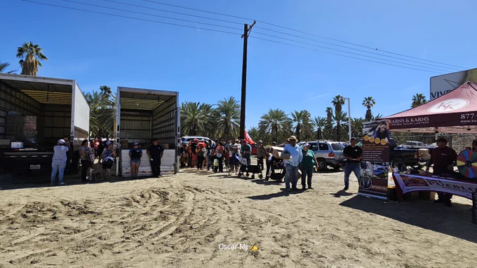 UFW Coachella farm worker food distribution