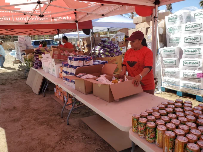 UFW Coachella farm worker food distribution
