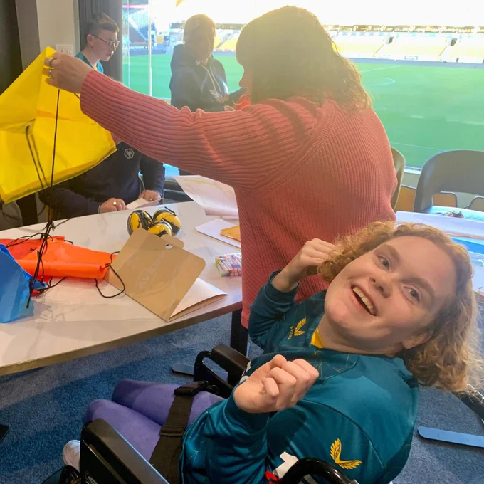 Members of Wolves Disabled Supporters Association (DSA) preparing comfort packs.