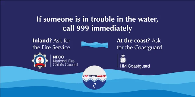 If you see someone is in trouble in the water call 999 immediately