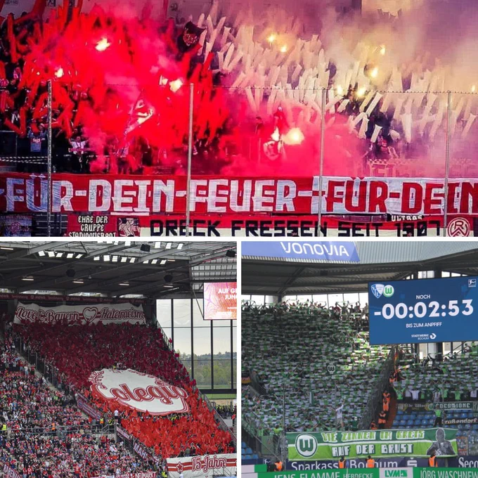 Collage aus 3 Fanfotos.