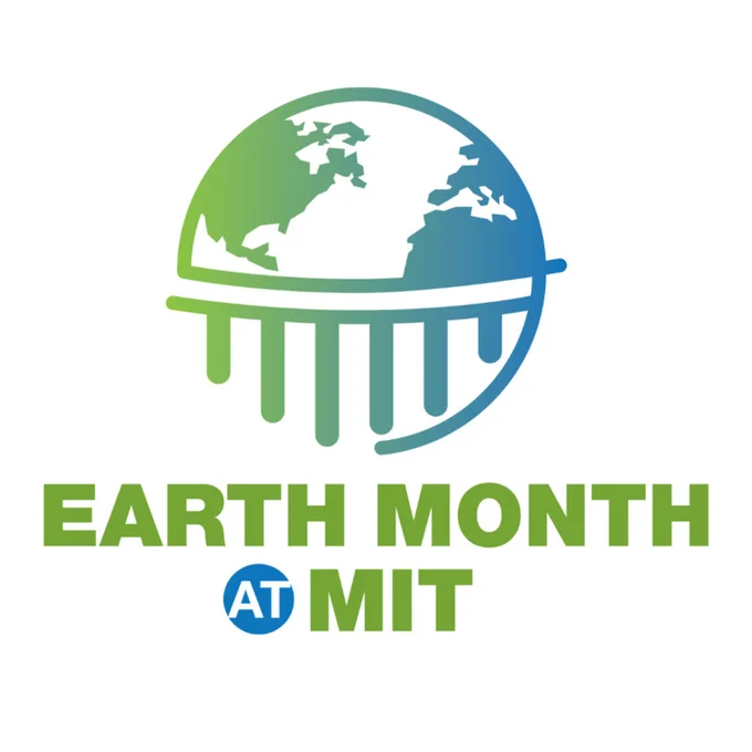 Illustration of planet Earth with text: Earth Month at MIT