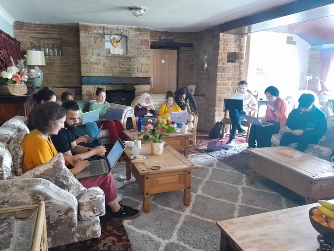 DTA researchers at writing retreat
