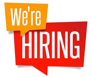 Sign says "We're HIRING"