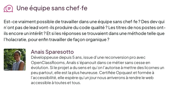 Fiche récapitulative du talk d’Anais