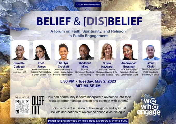 Poster for Belief and Disbelief, information about the speakers (as well as headshot) and the event is included - all this information may be found in detail by visiting the link in this tweet