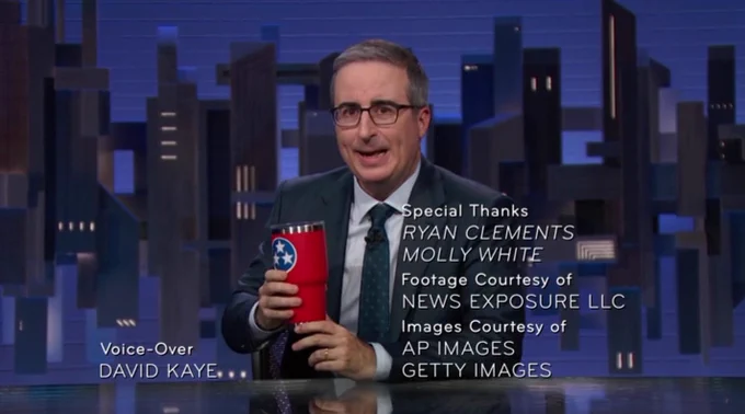 Credits of Last Week Tonight with John Oliver. Special thanks: Ryan Clements, Molly White