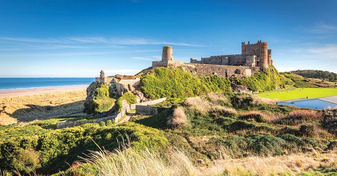 Castle in the coastline countryside