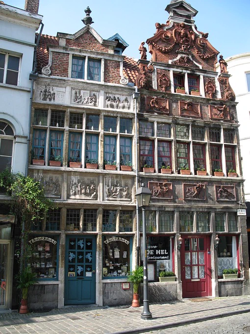 Beautiful decorative houses on a sunny day