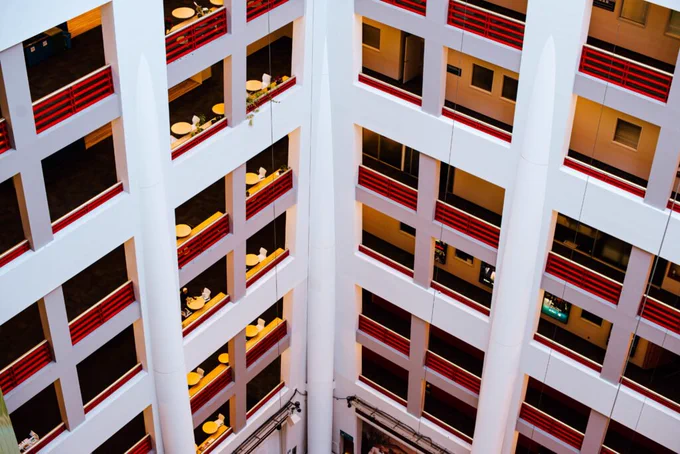 The CBC Toronto building gleams red and white on Mar. 7, 2023. Hundreds of the public broadcaster’s employees, including temporary workers, occupy this building each day to bring stories to Canadians across the country.