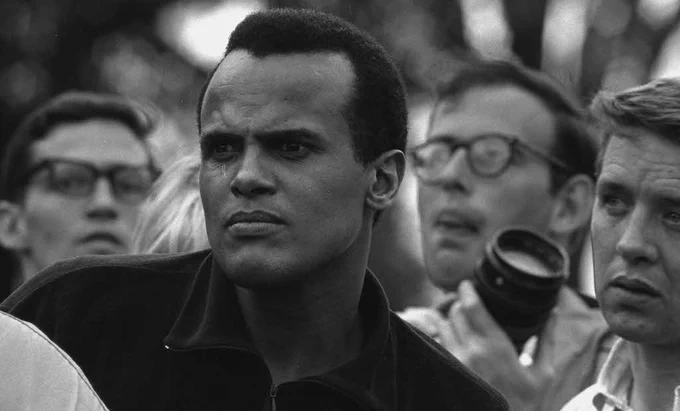 Harry Belafonte during Selma to Montgomery march. Photo by Charles Moore.