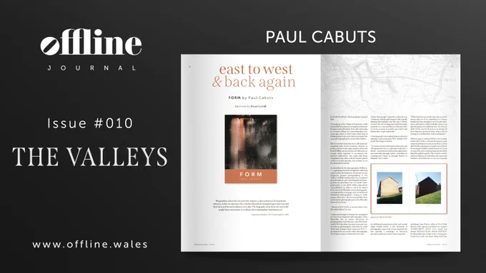 Spread from issue #010 of Offline Journal 'THE VALLEYS' featuring a 4-page article on the new photobook 'FORM' by Paul Cabuts