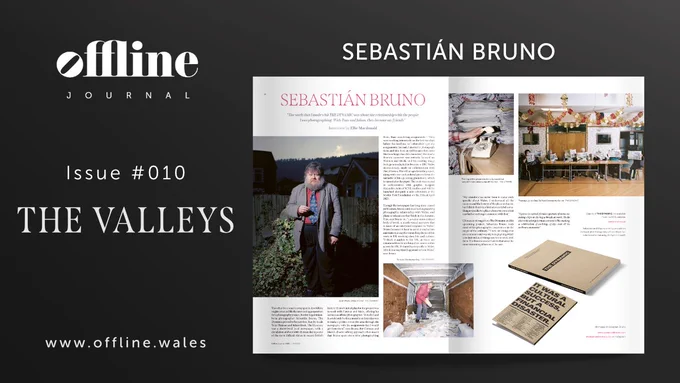 Spread from issue #010 of Offline Journal 'THE VALLEYS' featuring a 2-page article on the new photobook 'THE DYNAMIC' by Sebastian Bruno