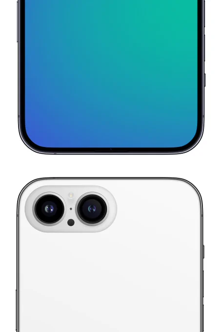 The front of an upside-down Nebula Phone 1 is on top of a down-facing Nebula Phone 1. 