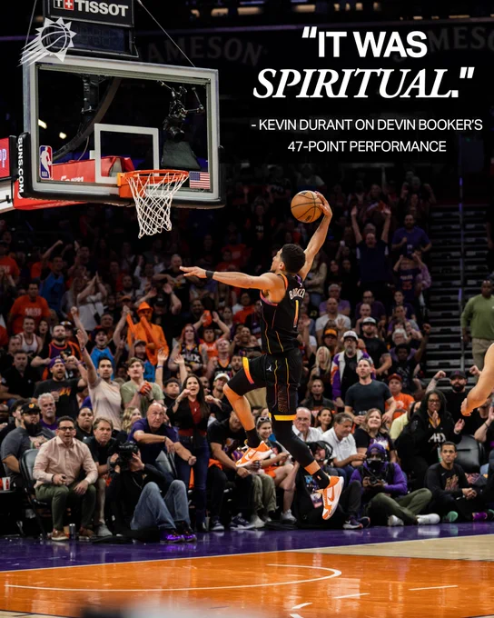 "It was spiritual." - Kevin Durant on Devin Booker's 47-point performance.