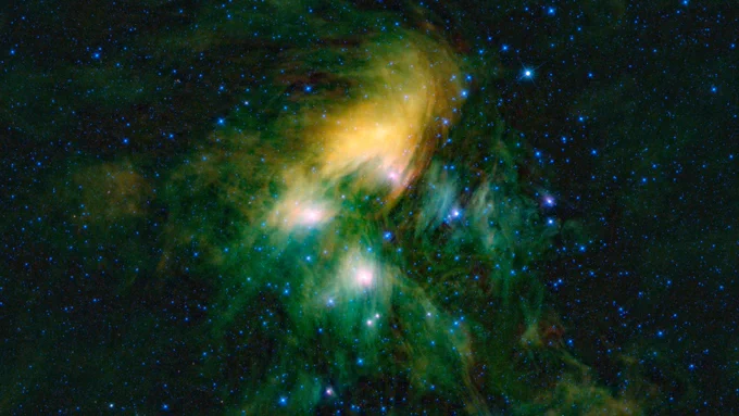 infrared image of the Pleiades star cluster