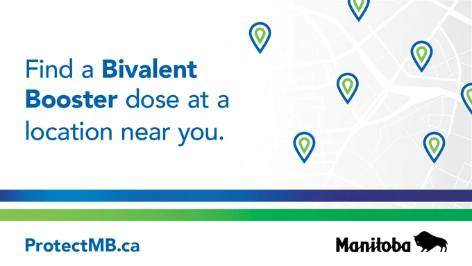 Caption: Find a bivalent booster dose at a location near you. ProtectMB.ca.