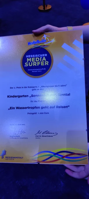 Bild von der Urkunde für den 2. Platz