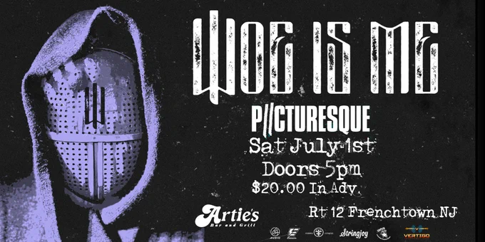 Picturesque is playing with Woe, Is Me July 1st at Artie's Bar and Grill in Frenchtown, NJ.  Doors are at 5pm, tickets are $20 in advance.