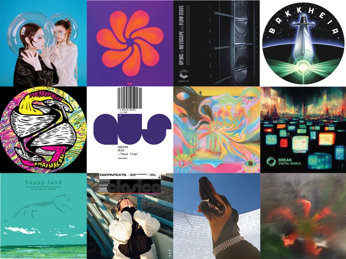 Selection of album artwork of releases reviewed in DJ Mag's May issue