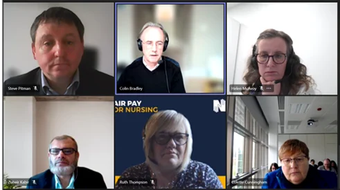 Speakers from Panel 1: Helen McAvoy, Ruth Thompson, Steve Pitman, Zubair Kabir.