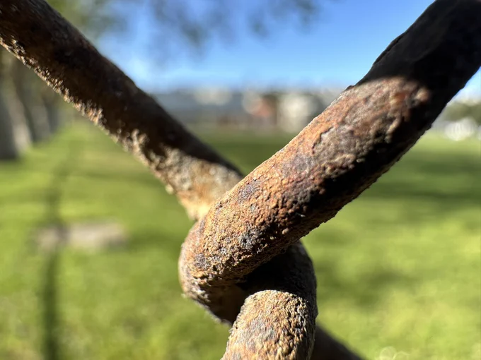 Close up of a chain link fence