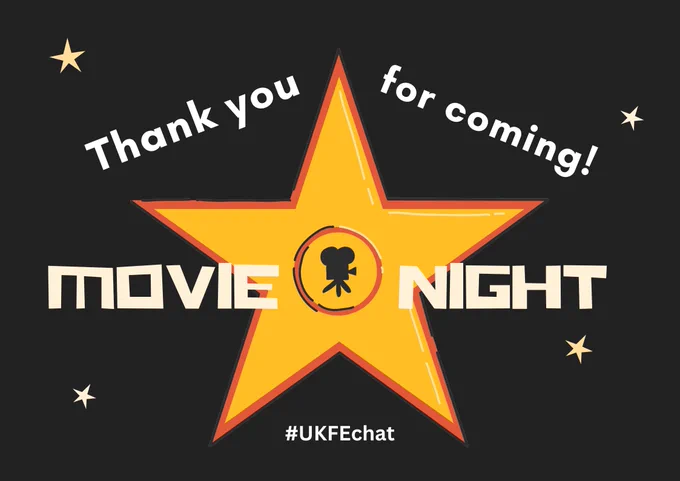 A (movie) STAR; that's you! with 'thank you for coming to movie night' written over it. 
