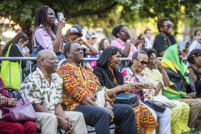 Members of the Windrush generation on National Windrush Day 2022.