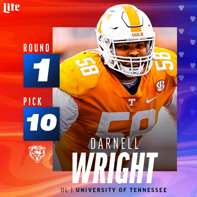Round 1, Pick 10: Darnell Wright, OL, University of Tennessee