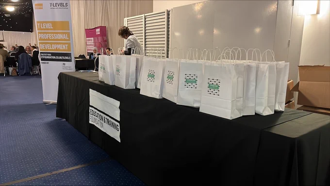 Delegate packs on display at the #LearningFromTLevels event