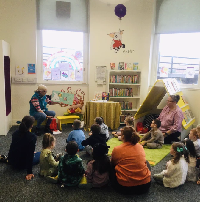 Children listening to a story