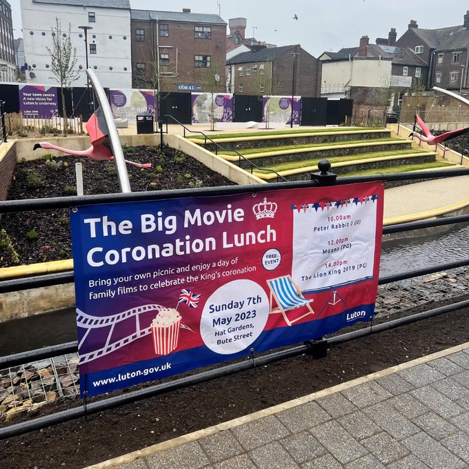 the big coronation movie lunch sunday 7th may 10am-4pm at hat gardens luton