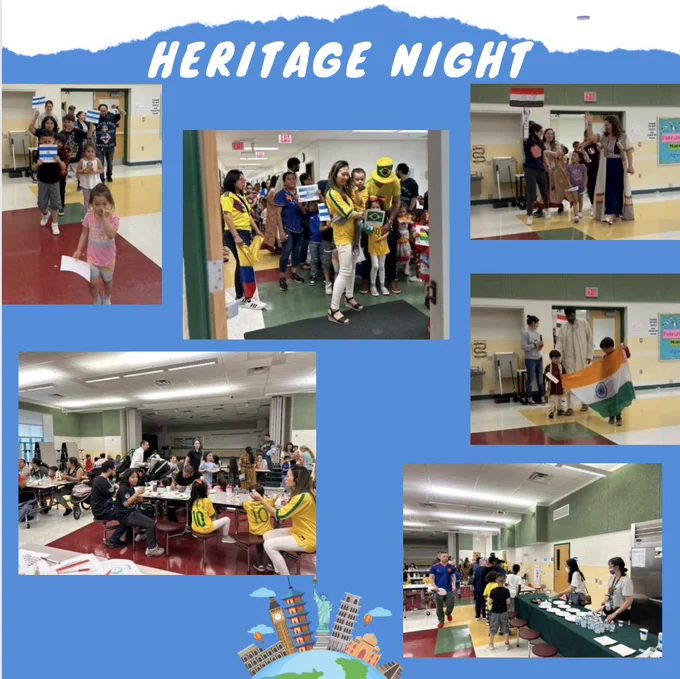 Students and their families sharing about their culture at Heritage Night.