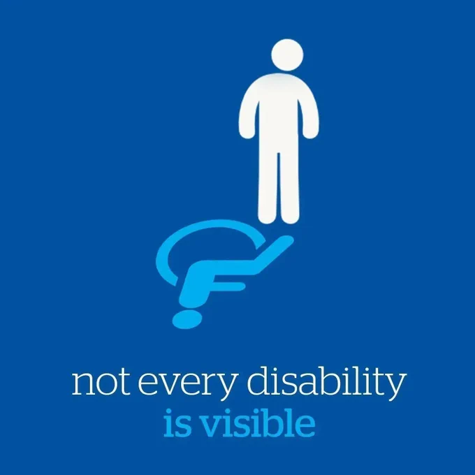 Graphic of a person standing with their shadow being a wheelchair/disability symbol.