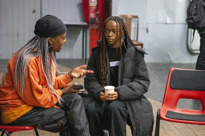 Linett, one of our mentors, speaks to her young person, Kerry