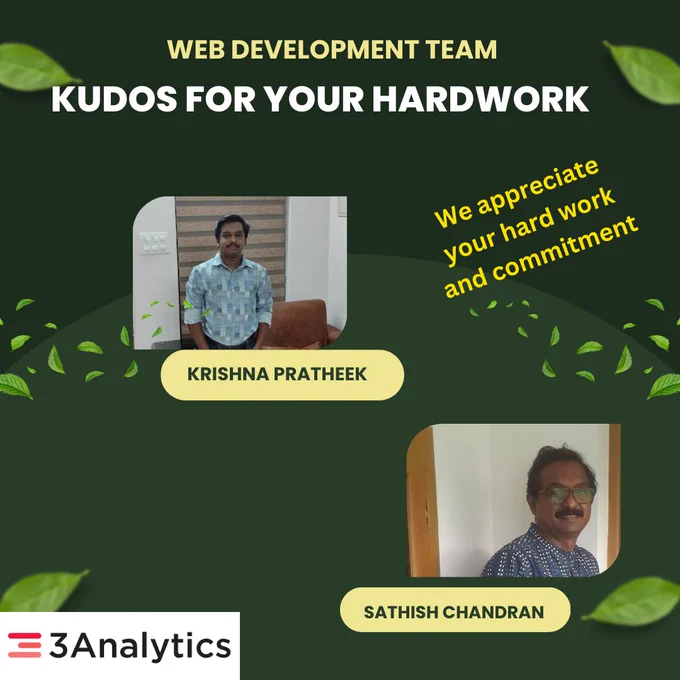 We are thrilled to share the fantastic work that our web development team has started to accomplish. Recently, they were handed the task of Product enhancement for one of our clients, and the result is amazing. The team's dedication, expertise, and professionalism have truly shone through in their work. Kudos to KRISHNAPRATHEEK V.R for taking initiative and delivering his best. Without a doubt, his exceptional performance would not have been possible without the guidance and leadership of his manager Sathish Balachandran who meticulously provided direction, support, and motivation throughout the entire process.
Last but not the least, a great thanks to our whole Web Development team -Sheefa Hosamani, Rithuraj M G, @Selva, Suraj Magdum, Vahta Chaudhary, Sreerang K and Indranil Swarnakar who have proven that they are the game changers, and we are lucky to have them in our team.