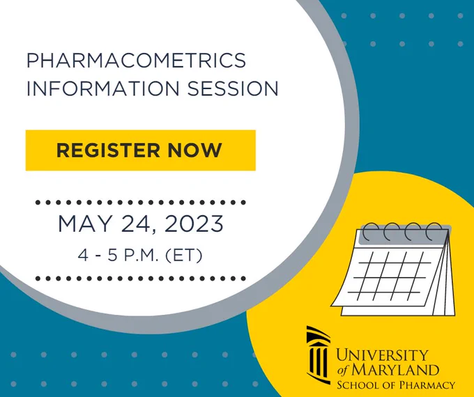 infographic about the information session for pharmacometrics on may 24 at 4 pm