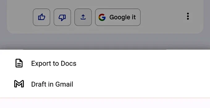 Bard gdoc / Gmail export 